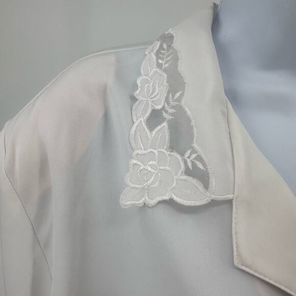 Yves St. Clair 2 White Blouse with Lace Detail & Shoulder Pads Womens Plus 22W - Picture 8 of 12